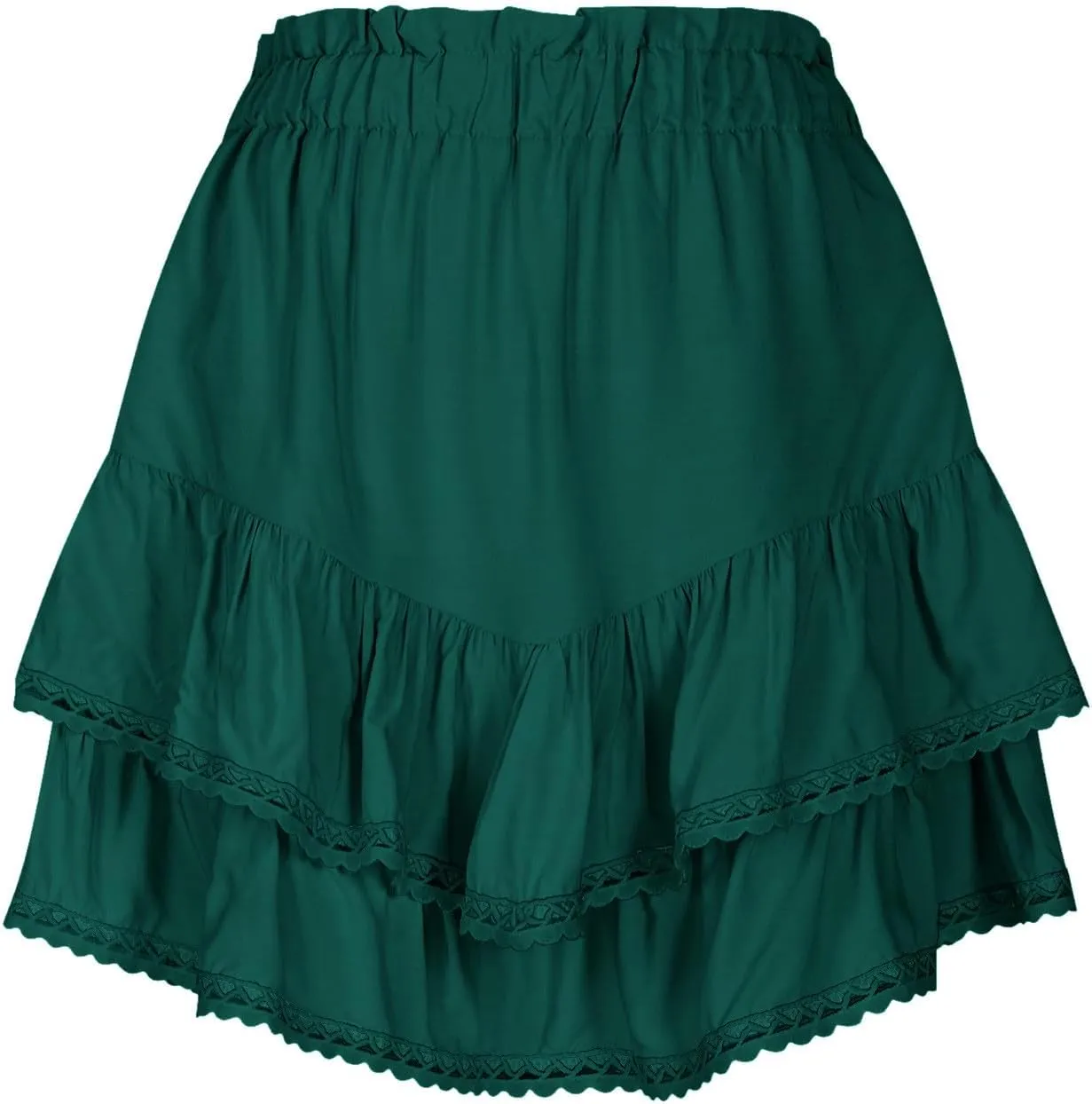 Women Boho Ruffle Mini Skirts 2025 Summer Elastic Waist Tiered Swing Short Skirt Beachwear Resort Wear Outfits