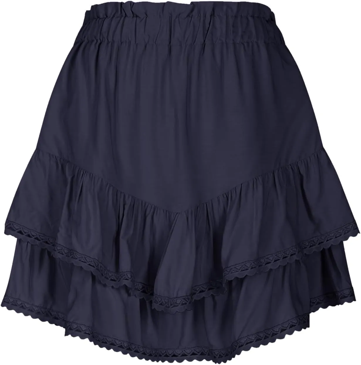 Women Boho Ruffle Mini Skirts 2025 Summer Elastic Waist Tiered Swing Short Skirt Beachwear Resort Wear Outfits