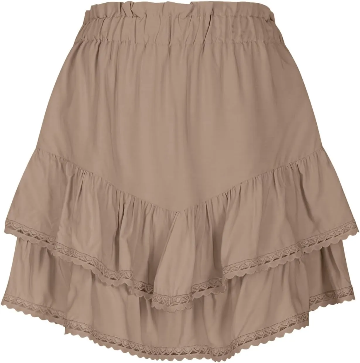 Women Boho Ruffle Mini Skirts 2025 Summer Elastic Waist Tiered Swing Short Skirt Beachwear Resort Wear Outfits