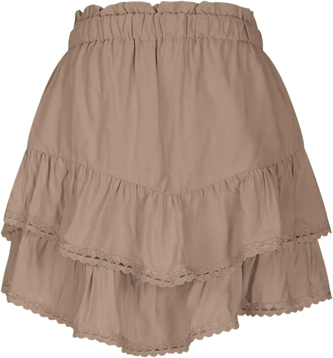 Women Boho Ruffle Mini Skirts 2025 Summer Elastic Waist Tiered Swing Short Skirt Beachwear Resort Wear Outfits