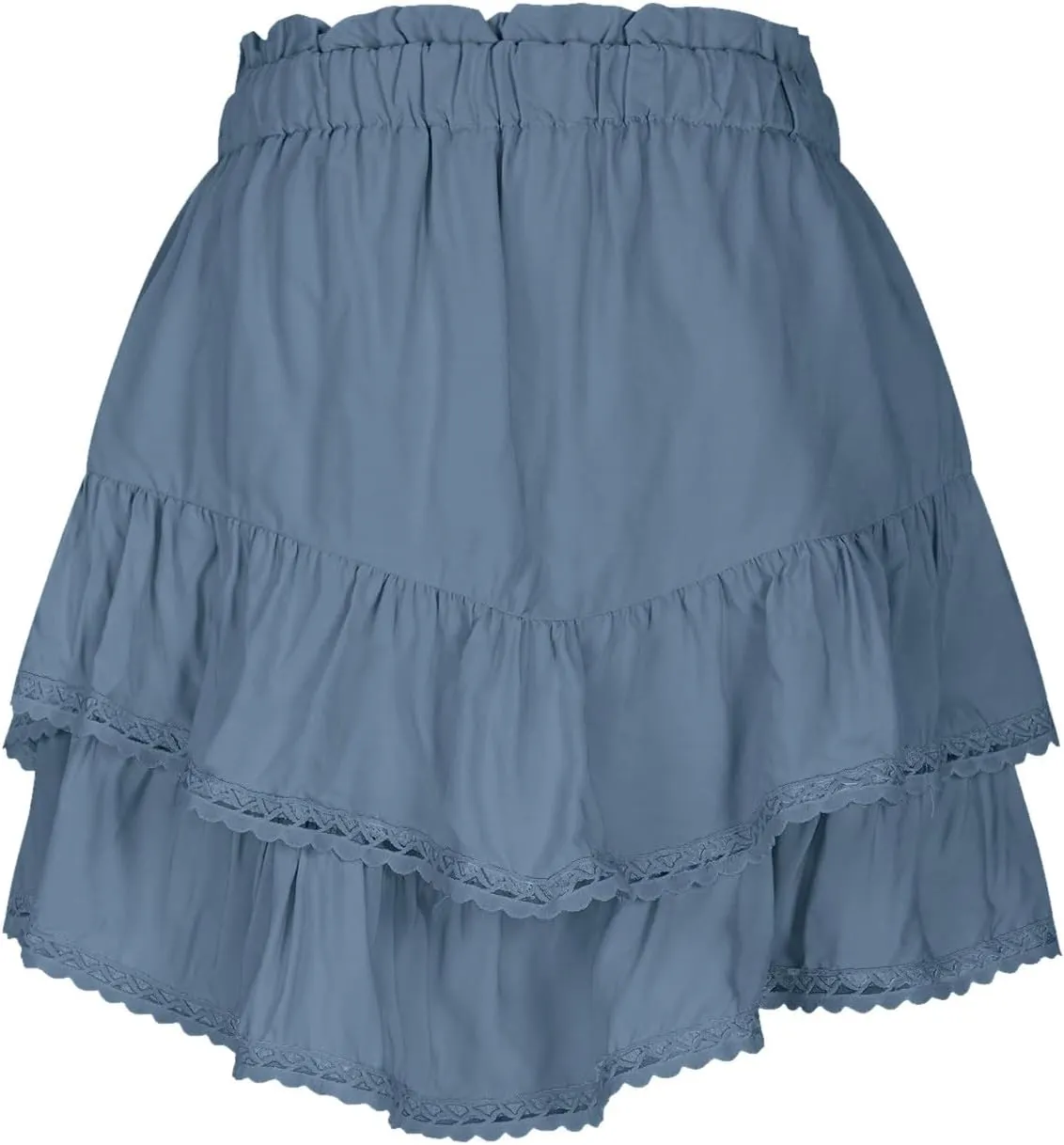 Women Boho Ruffle Mini Skirts 2025 Summer Elastic Waist Tiered Swing Short Skirt Beachwear Resort Wear Outfits