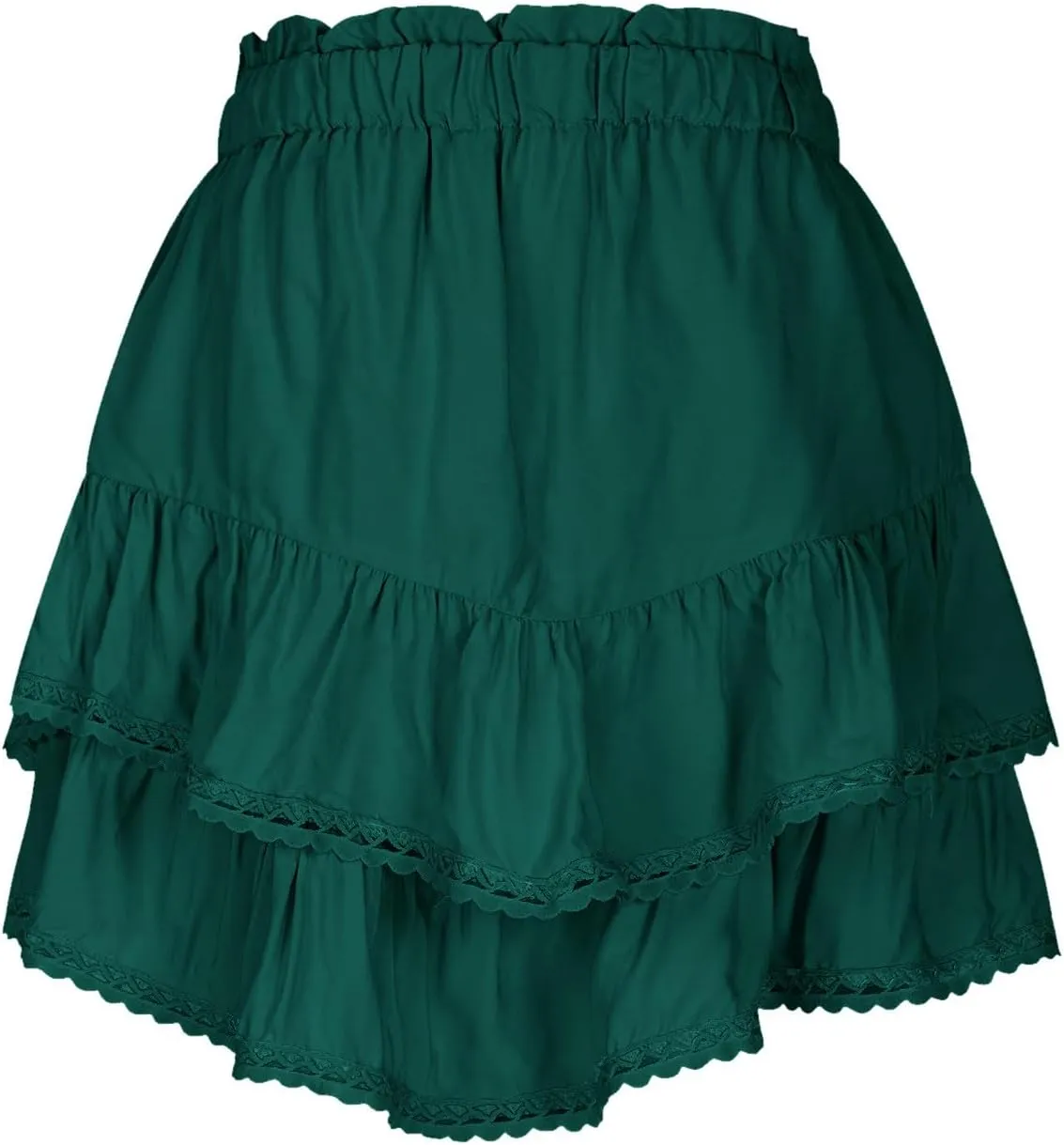 Women Boho Ruffle Mini Skirts 2025 Summer Elastic Waist Tiered Swing Short Skirt Beachwear Resort Wear Outfits