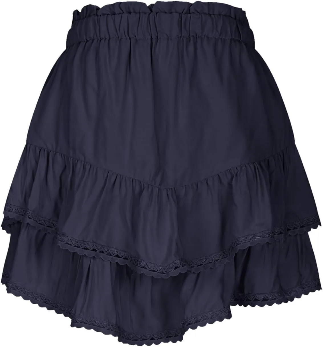 Women Boho Ruffle Mini Skirts 2025 Summer Elastic Waist Tiered Swing Short Skirt Beachwear Resort Wear Outfits