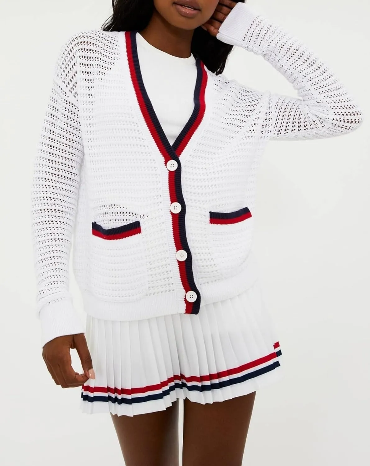 Women Crochet Lightweight Cardigan Cover Up Open Front Long Sleeve Summer Cardigans