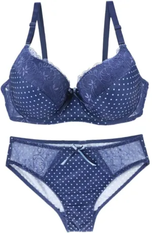 Women Lace Lingerie Sexy Bra and Panty Set Underwire Push Up Scallop Floral Lace Sheer Lingerie Set