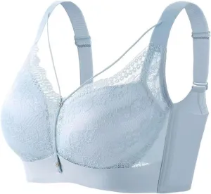 Women Lace Trimmed Push-up Daily Bra Embroidery Padded Underwire Bralette Soft Invisible Seamless Full Coverage Bra
