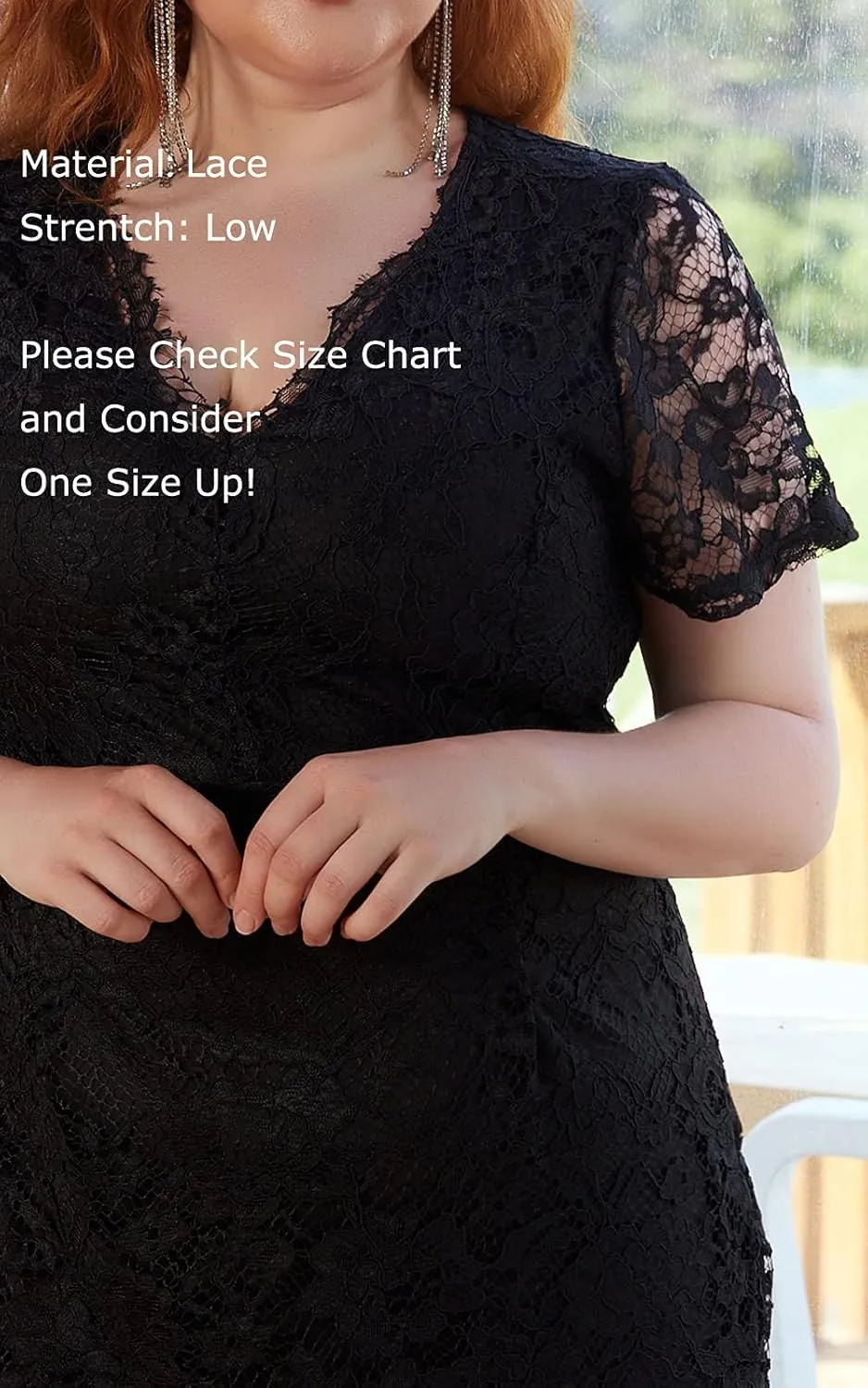 Women Sexy Summer Plus Size Bodycon Wrap Cocktail Lace Dress