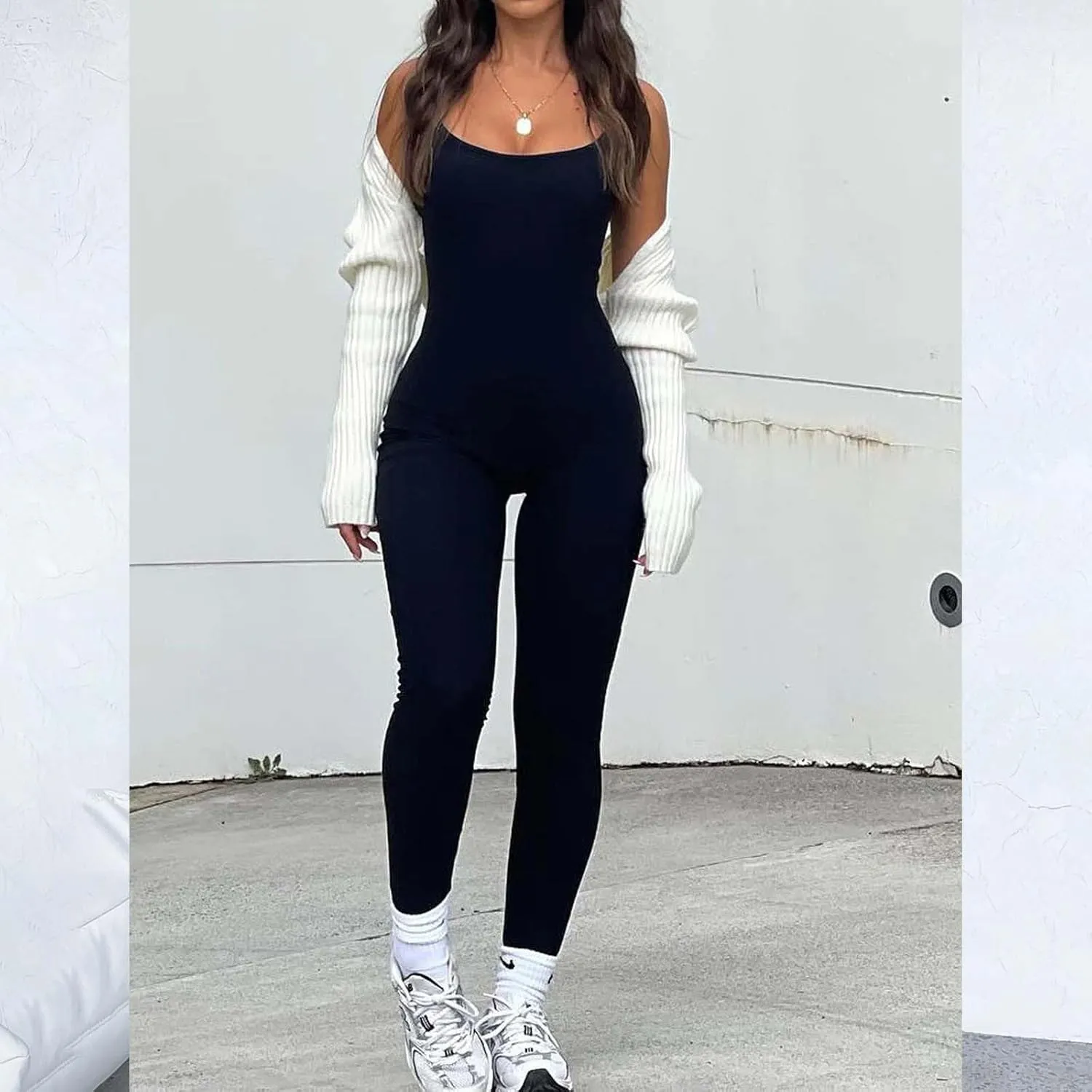 Women Spaghetti Strap Bodycon Tank One Piece Jumpsuits Rompers Catsuit Unitard Bodysuit