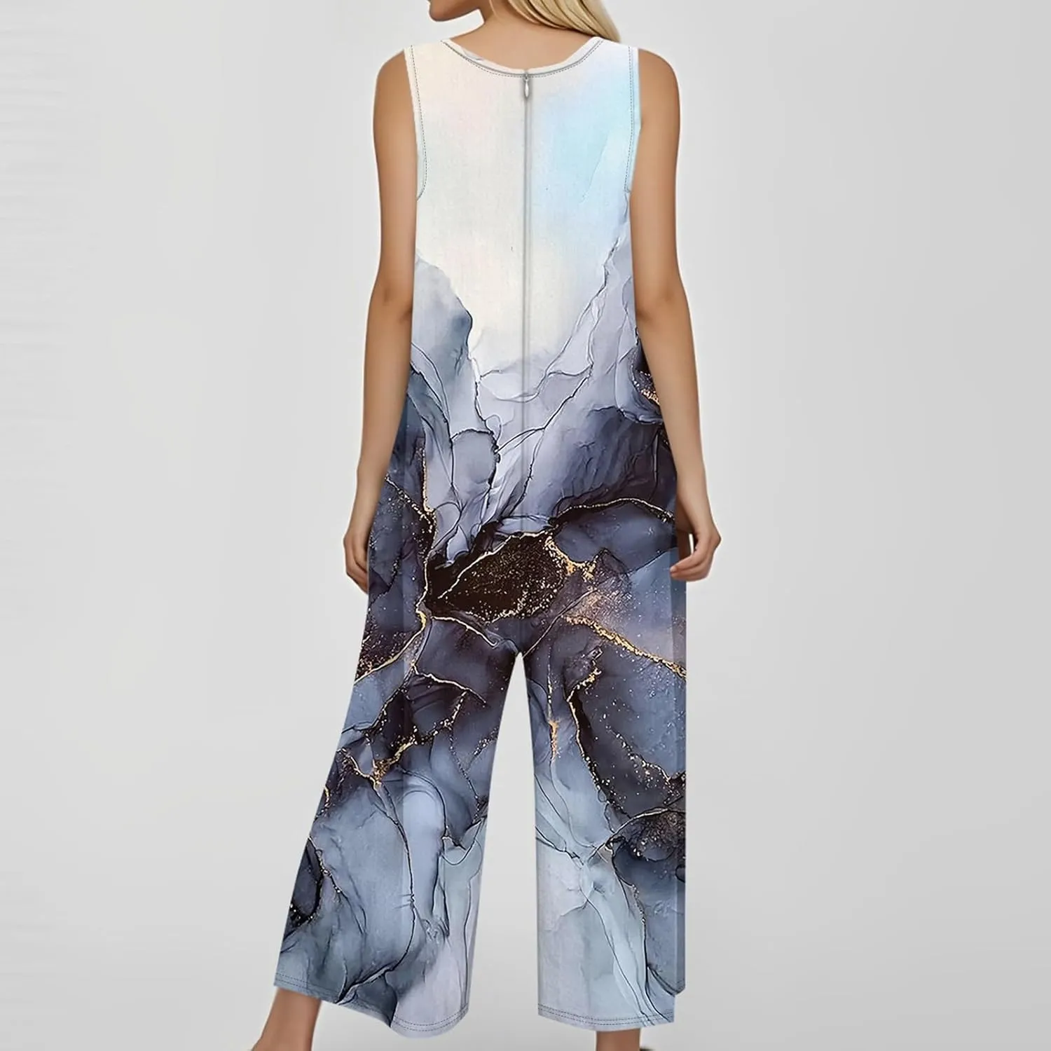Womens 2025 Resort Wear Summer Adjustable Straps Jumpsuits Sleeveless Beach Overalls Sport Lounge Travel Outfits