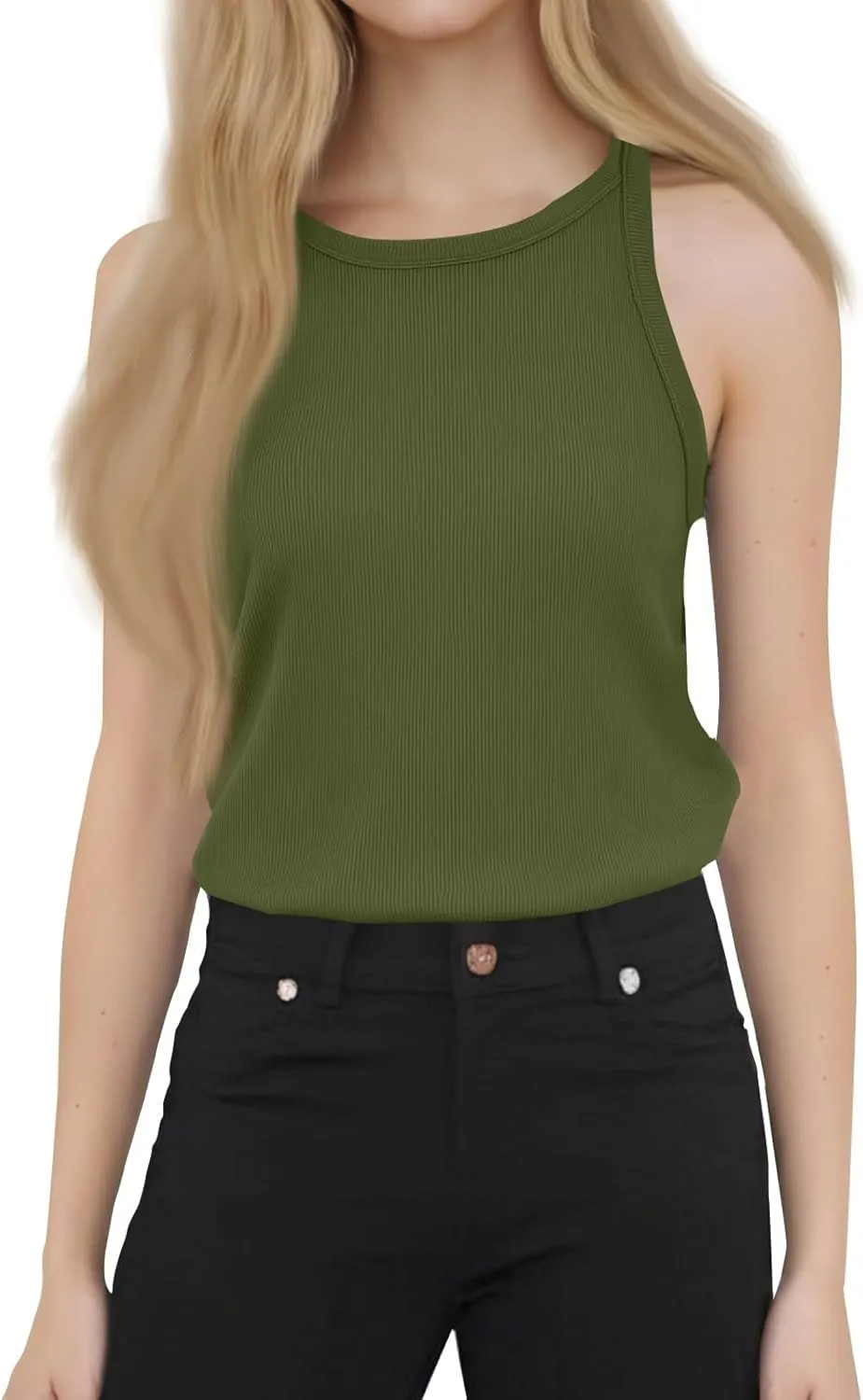 Womens 2025 Slim Fit Camisole Casual Breathable Crewneck Tank Tops Summer Basic Gym Sport Undershirts T-Shirts