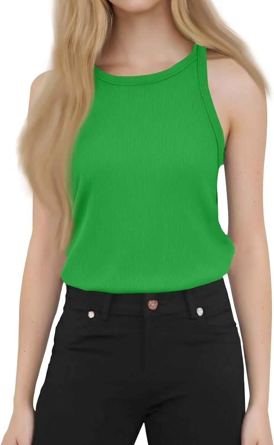Womens 2025 Slim Fit Camisole Casual Breathable Crewneck Tank Tops Summer Basic Gym Sport Undershirts T-Shirts