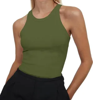 Womens 2025 Slim Fit Camisole Casual Breathable Crewneck Tank Tops Summer Basic Gym Sport Undershirts T-Shirts