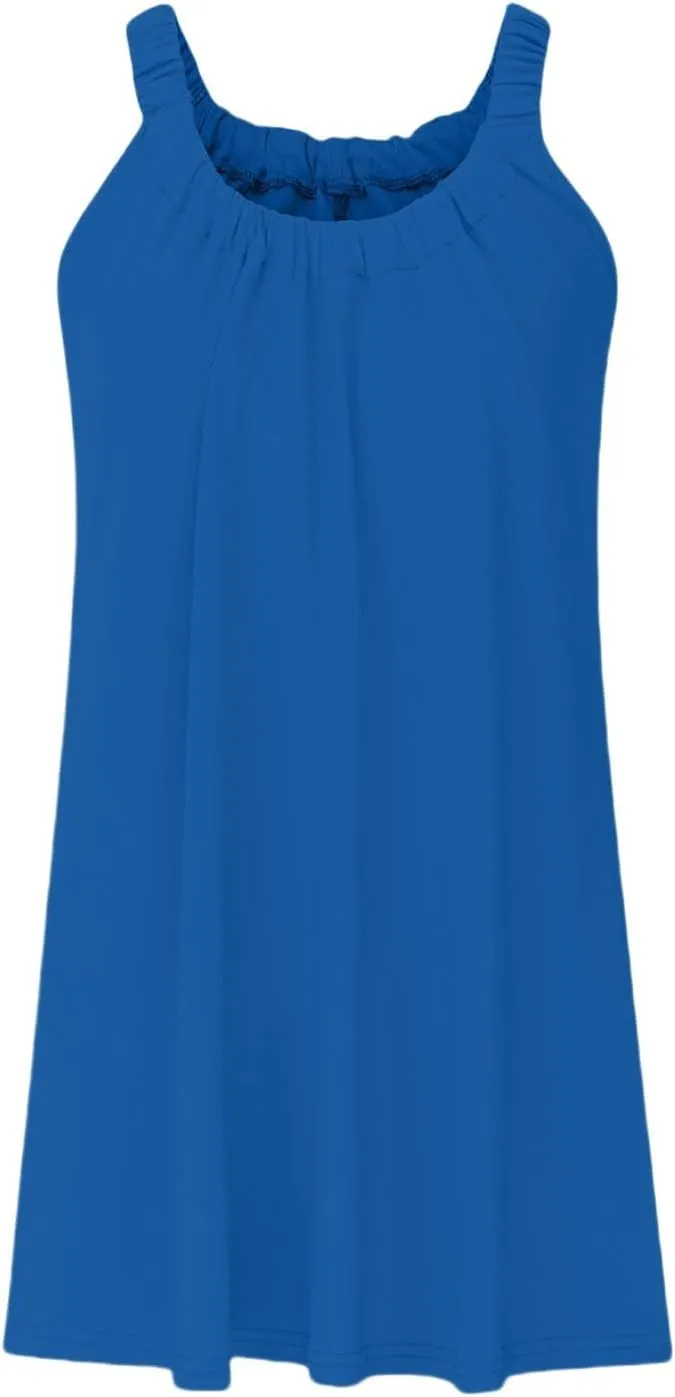 Women's Beach Dress 2025 Summer Casual Vacation Bikini Beachwear Halter Dresses Cute Boho Cover Up Tank Mini Sundress