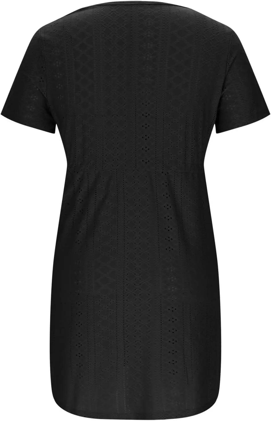 Womens Dresses 2025 Summer Vacation Dress Casual Tie Waist Eyelet Sundress Short Sleeve Crew Neck Boho Beachwear
