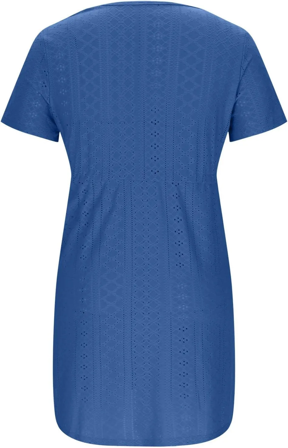 Womens Dresses 2025 Summer Vacation Dress Casual Tie Waist Eyelet Sundress Short Sleeve Crew Neck Boho Beachwear