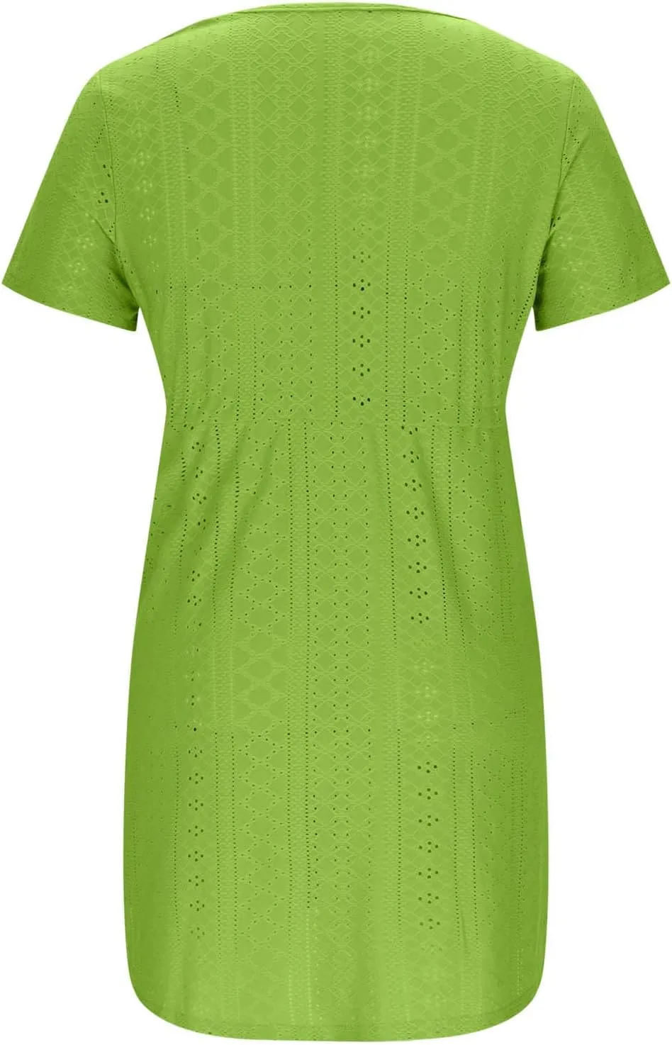 Womens Dresses 2025 Summer Vacation Dress Casual Tie Waist Eyelet Sundress Short Sleeve Crew Neck Boho Beachwear