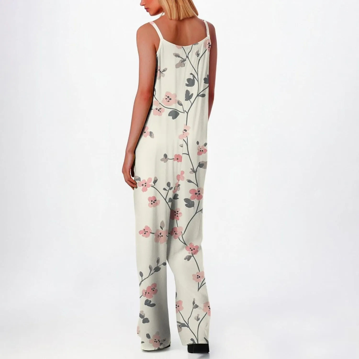 Women's Jumpsuits, Rompers & Overalls Wide Leg Woman Sleeveless Floral Summer 2025 Jumpsuit with Pocket