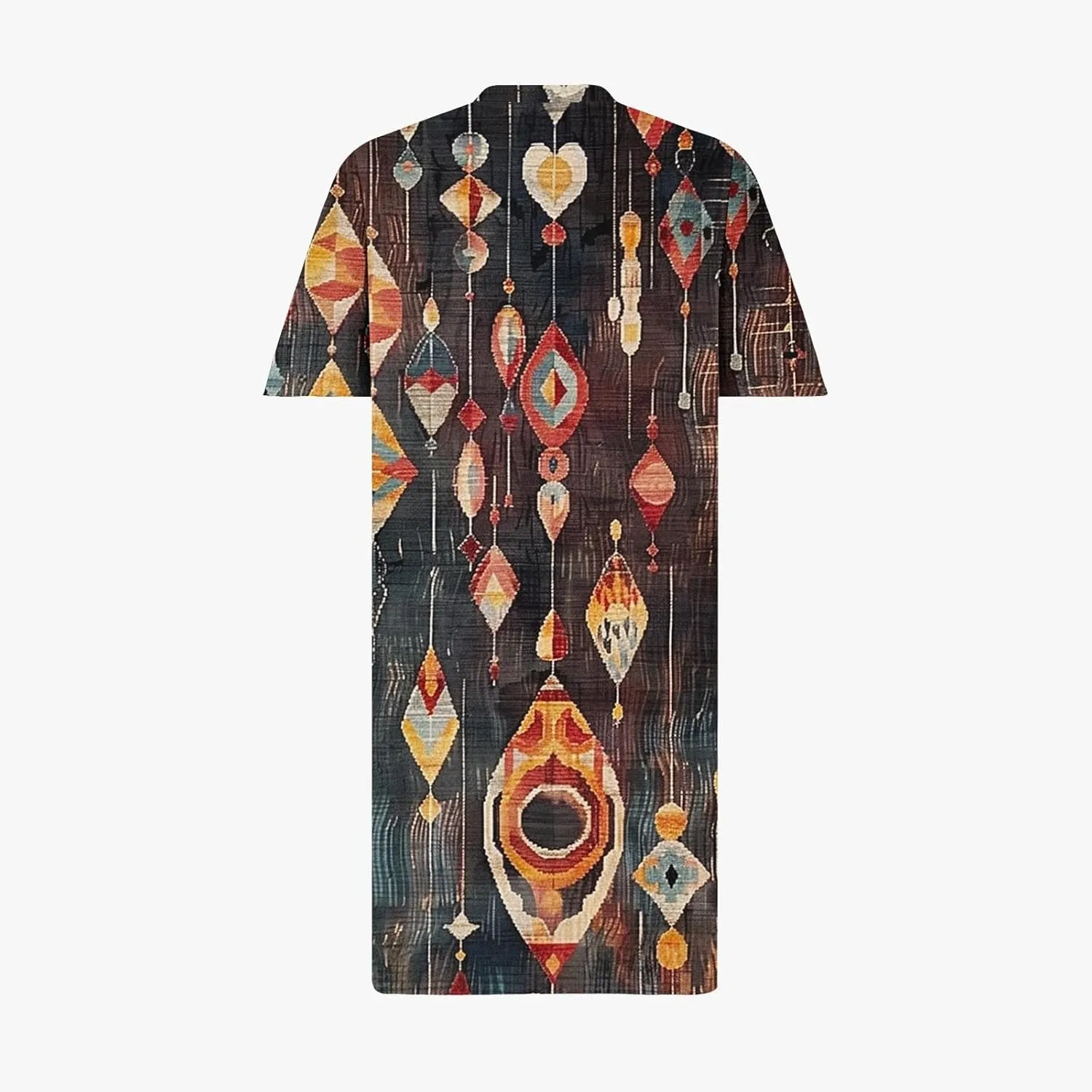 Women's Oversized Summer Sundresses Fashion Printed Loose Casual Dress Short Sleeved Knee Length Dress Beachwear