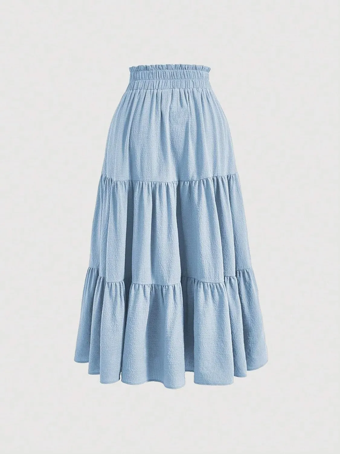 Womens Paperbag Waist Ruffle Hem Knot Front Skirt Long Skirts for Women