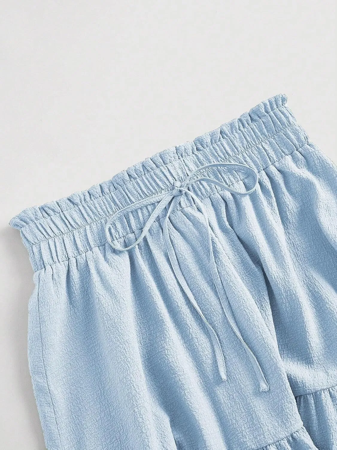 Womens Paperbag Waist Ruffle Hem Knot Front Skirt Long Skirts for Women