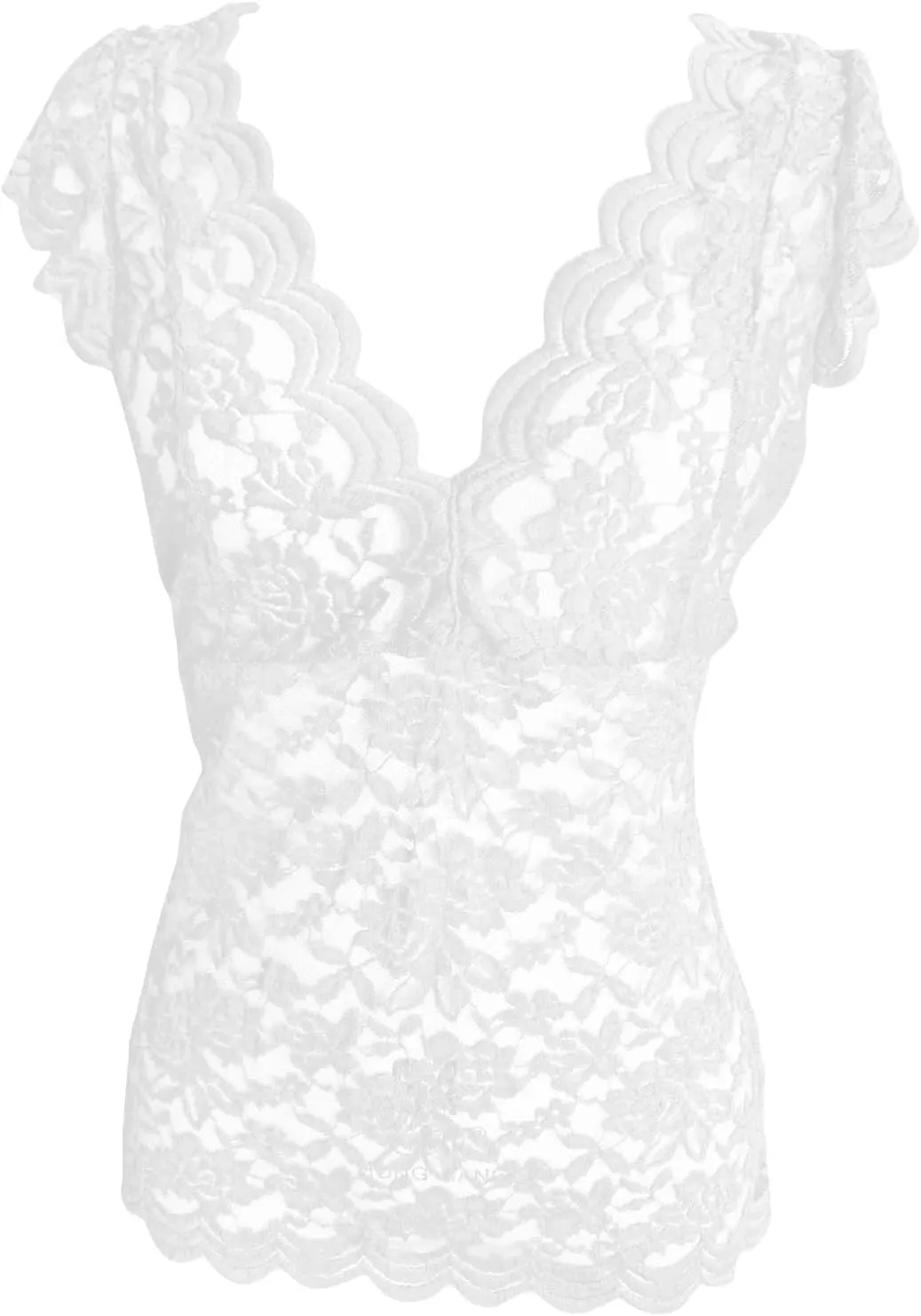 Women's Sleeveless Tops Lace Casual Loose Blouses Tank Shirts Deep Vneck Cap Sleeve Basic Tanks Top for Women