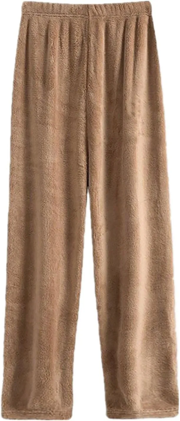 Women's Soft Plush Pajama Pants Cozy Fleece Pajama Bottom Trousers Flannel Sweatpants Home Lounge Sleep Pants