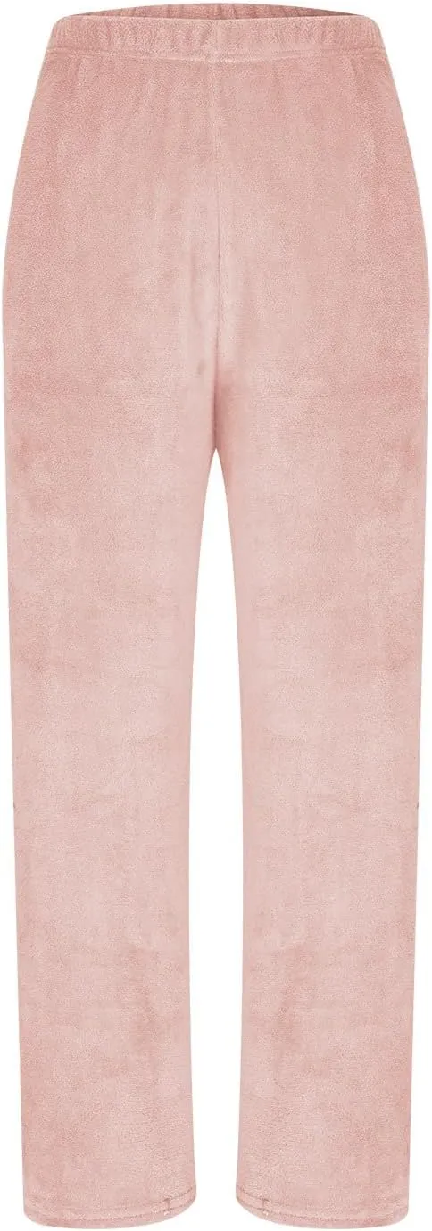Women's Soft Plush Pajama Pants Cozy Fleece Pajama Bottom Trousers Flannel Sweatpants Home Lounge Sleep Pants