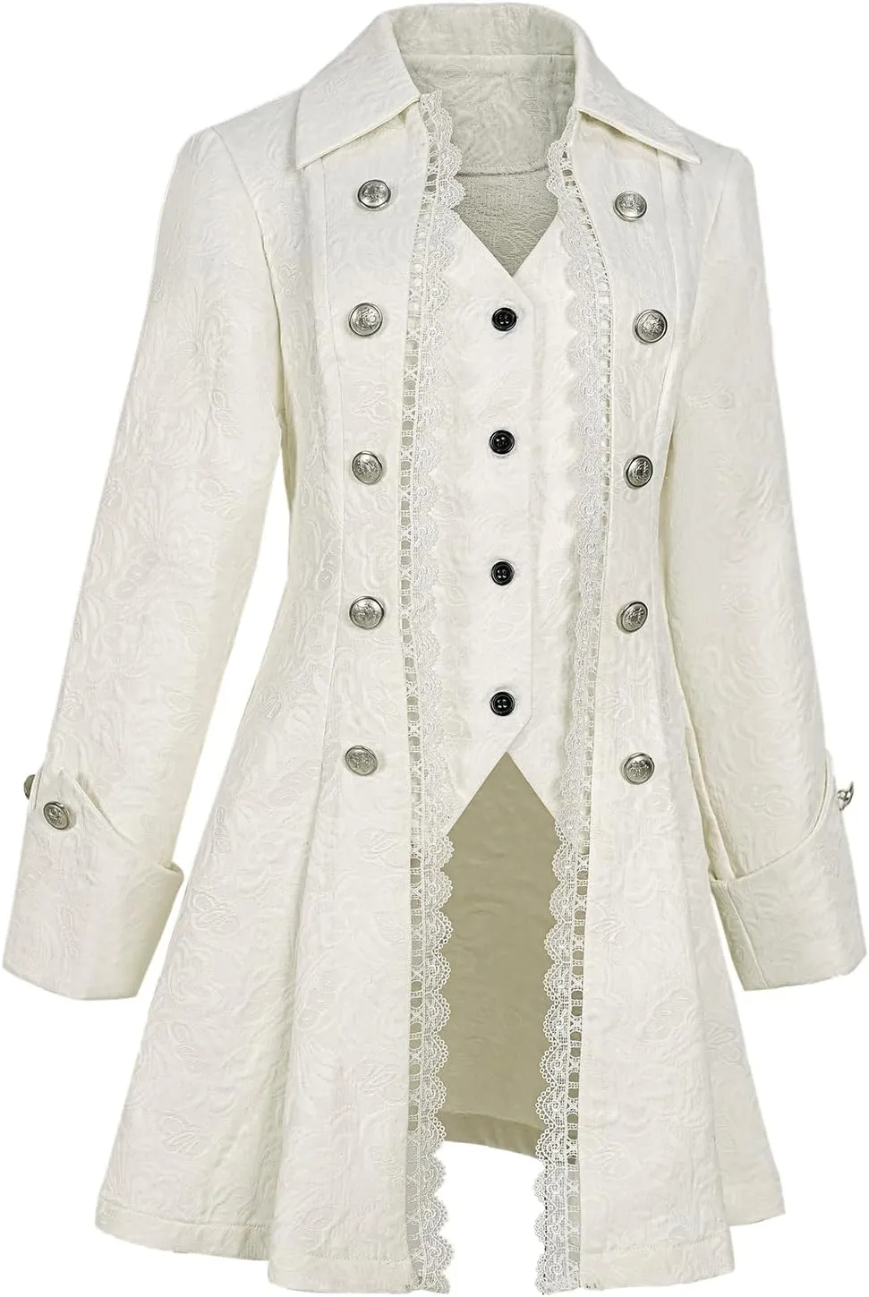 Women's Steampunk Thin Jacket Gothic Victorian Mid-century Vintage Lace-trimmed jacket