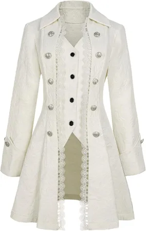 Women's Steampunk Thin Jacket Gothic Victorian Mid-century Vintage Lace-trimmed jacket