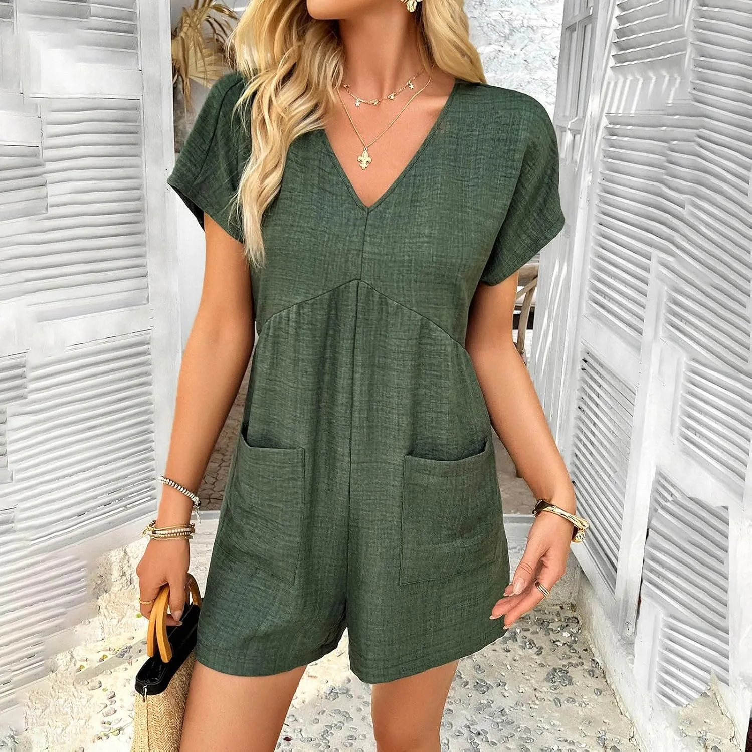 Women's Summer Casual Dressy Jumpsuit Backless Beach Vacation Lightweight Breathable Sleeveless Travel Outfits