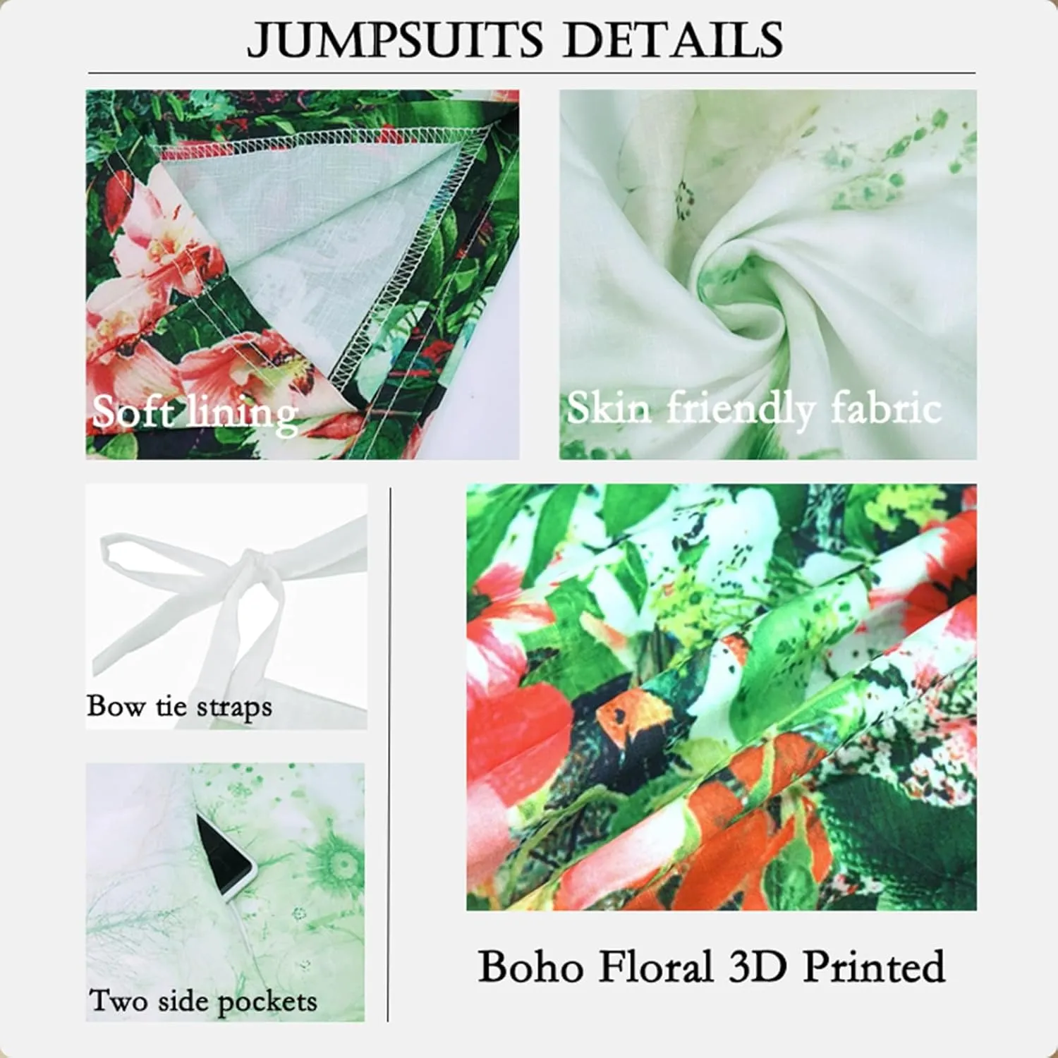 Women's Summer Rompers Loose Wide Leg Casual Wide Leg Long Jumpsuits Rompers with Pockets