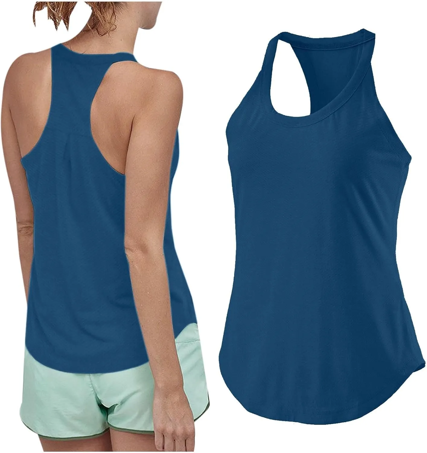 Workout Tank Tops for Women Casual Sleeveless Racerback Yoga Athletic T-Shirts Round Neck Trendy Summer Tunic Blouses