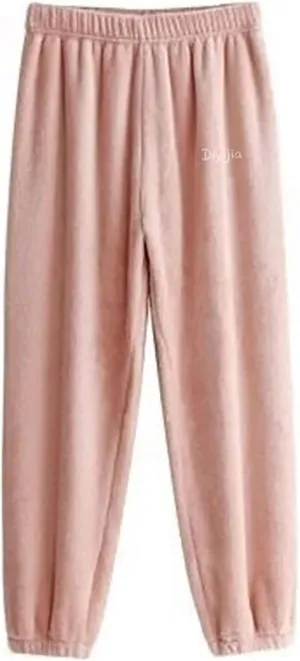 Xiaojmake Women Plus Size Cozy Flannel Pant Fluffy Pajama Pants Fuzzy Fleece Cozy Lounge Pants Winter Warm Cotton Pj Bottoms